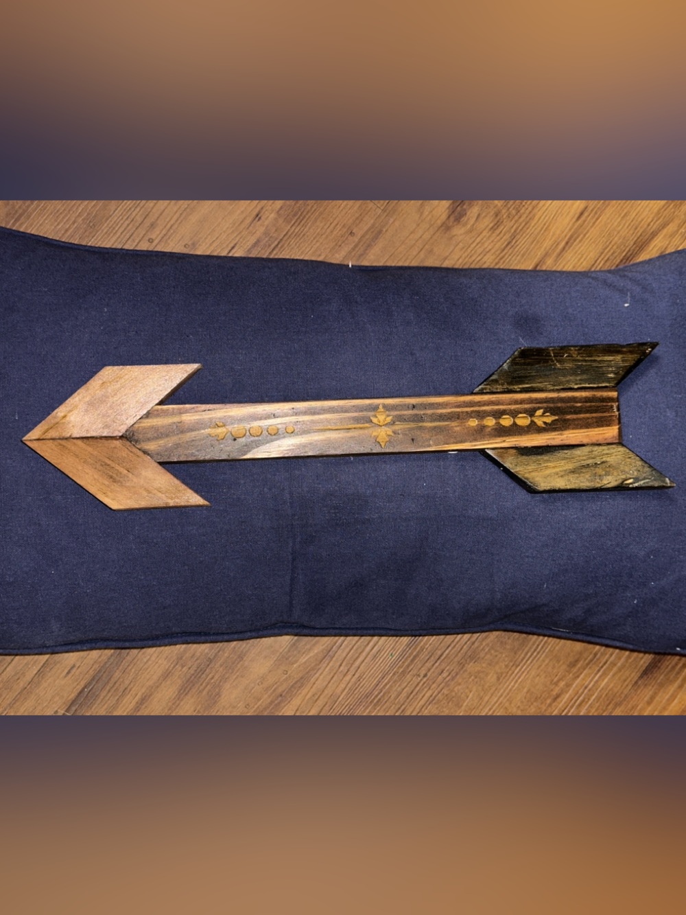 Rustic Wooden Arrow Wall Decor - Handcrafted Tribal Arrow Sign 16" x 3.5"